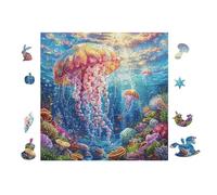 Méduses dans l'océan 100 Pièces Puzzle Adulte en Carton Anti-Déchirure Haute Qualité Très Difficile Anti-Stress Décoration Murale Cadeau Noël Qualité Premium 28x28cm