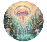 Méduses Flottant dans Styx 1000 Pièces Jigsaw Puzzles Animaux Puzzle Circulaire pour Adultes Et Enfants Encastrement Parfait Jeu D'Intelligence De l'art De La DécoRat ION Moderne 1000p