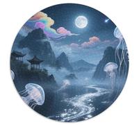 Méduses Flottant dans Styx 1000 Pièces Jigsaw Puzzles Animaux Puzzles Ronds pour Adultes Et Enfants Décompression Jeu D'Intelligence De l'art De La DécoRat ION Moderne 1000pcs (67.5x67