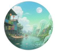 Méduses Flottant dans Styx 1000 Pièces Puzzle Animaux Puzzles Ronds pour Adultes Et Enfants Encastrement Parfait Jeu D'Intelligence De l'art De La DécoRat ION Moderne 1000pcs (67.5x67.