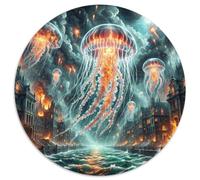 Méduses Flottant dans Styx 1000 Pièces Puzzle Animaux Puzzles Ronds pour Enfants Cadeaux Jeu D'Intelligence De l'art De La DécoRat ION Moderne 1000pcs (67.5x67.5cm)