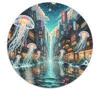 Méduses Flottant dans Styx 1000 Pièces Puzzle Animaux Puzzles Ronds pour Enfants Décompression Jeu D'Intelligence De l'art De La DécoRat ION Moderne 1000pcs (67.5x67.5cm)