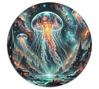 Méduses Flottant dans Styx 1000 Pièces Puzzle Animaux Rond pour Adultes Et Enfants Cadeaux Jeu D'Intelligence De l'art De La DécoRat ION Moderne 1000pcs (67.5x67.5cm)