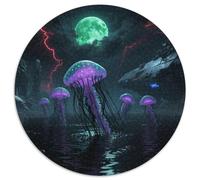 Méduses Flottant dans Styx 1000 Pièces Puzzles Classiques Animaux Puzzle Rond pour Enfants Décompression Jeu D'Intelligence De l'art De La DécoRat ION Moderne 1000pcs (67.5x67.5cm)