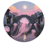 Méduses Flottant dans Styx 1000 Pièces Puzzles Classiques Animaux Puzzles Ronds pour Enfants Encastrement Parfait Jeu D'Intelligence De l'art De La DécoRat ION Moderne 1000pcs (67.5x67