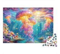 Méduses géantes sur Un Village sous-Marin Puzzle De 1000 Pièces Méduses éthériques Parfait pour Le Lien Familial, Adultes Et Enfants 38x26cm/1000pcs