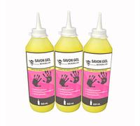 Méduze - Lot 3 x savon gel microbilles pour le lavage des mains en atelier 500mL - Abrasifs 100% naturels