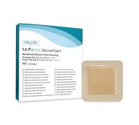 MedVanceTM Pansement adhésif en silicone avec bordure en silicone, taille 10 cm x 10 cm (tampon pavé de 7 cm x 7 cm), boîte de 5 pansements