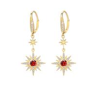 MEDWISE Boucles d'oreilles en argent sterling 925 avec pierre de lune/opale pour femme - Pierre de lune - Boucles d'oreilles pendantes en or à huit branches - Pierre de lune - Bijoux pour femmes,