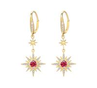 MEDWISE Boucles d'oreilles en argent sterling 925 avec pierre de lune/opale pour femme - Pierre de lune - Boucles d'oreilles pendantes en or à huit branches - Pierre de lune - Bijoux pour femmes