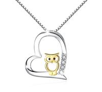 MEDWISE Colliers Bijoux Femmes Pendentif Femmes Bijoux Argent Collier Coeur Hibou