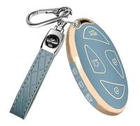 MEDZUK 7 Boutons Coque Clé Compatible avec Hyundai Santa FE MX5 2024-2025 2026 Coque de Protection pour clé de Voiture TPU, Accessoire Étui pour Clés avec Porte-clés (Bleu)