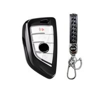 MEDZUK Coque Clé Compatible avec BMW Serie 2 Active Tourer F45 | F46 Gran Tourer 2015-2021 Coque de Protection pour clé de Voiture TPU, Accessoire Étui pour Clés avec Porte-clés (Noir)