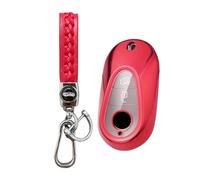 MEDZUK Coque Clé Compatible avec Mercedes Benz GLC X254 AMG 2022-2024 2025 Coque de Protection pour clé de Voiture TPU, Accessoire Étui pour Clés avec Porte-clés (Rouge)