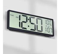 Mee 2ou Horloge Numérique Murale, 15" Horloge Calendrier Numérique Grand Affichage avec Date, Jour De La Semaine, Température, Changement Automatique D'Heure D'Été, 12/24 Heures, Alarme, Snooze