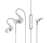 MEE audio M6 Écouteurs intra-auriculaires de sport filaires, télécommande à 3 boutons, écouteurs résistants à la transpiration pour course à pied/salle de sport/entraînement avec crochets d'oreille en