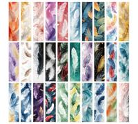 Meecaa Lot de 30 marque-pages en papier d'art littéraire, accessoires de livre créatifs colorés, excellent cadeau pour les amateurs de livres, femme, homme, étudiants, fans de lecture (plume)