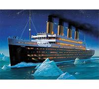 Meecaa Peinture par numéros Titanic Ferry Iceberg romantique Kit pour adultes débutants DIY Huile sur toile 40 x 50 cm (Titanic, Sans cadre)