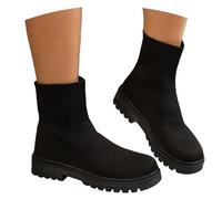 MEECHI Bottes À Enfiler Bottines en Maille Élastique for Femmes Bottes Courtes À Plateforme Légère Bottines Décontractées for Quatre Saisons Chaussures À La Cheville Grande Taille(38 EU)