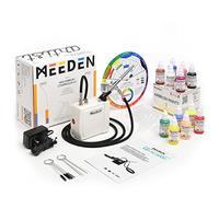 MEEDEN Aerographe Kit Complet: Mini Compresseur Aerographe Portable avec 12 Couleurs × 30ml Peinture Aérographe - 0.5mm Pistolet Aérographe Portable pour Maquillage, Ongles, Tatouages