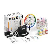 MEEDEN Aerographe Kit Complet: Mini Compresseur Aerographe Portable avec 12 Couleurs × 30ml Peinture Aérographe - 0.5mm Pistolet Aérographe Portable pour Maquillage, Ongles, Tatouages