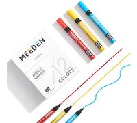 MEEDEN Artist Lot de 12 marqueurs de peinture acrylique de grande capacité visibles avec pointes en nylon améliorées, à séchage rapide pour peinture sur roche, bois, toile, pierres, verre, tissu