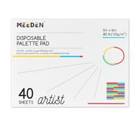 MEEDEN Bloc de papier pour palette d'artiste : 30,5 x 40,6 cm, 40 feuilles (36,3 kg/120 g/m²) - Papiers de mélange de couleurs jetables pour peinture acrylique aquarelle à l'huile