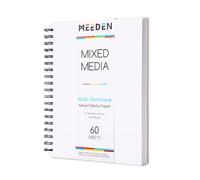 MEEDEN Bloc de papier pour techniques mixtes : 20,3 x 25,4 cm, 50,8 kg/165 g/m², carnet de croquis à spirales avec couverture à faire soi-même - 60 feuilles de papier à dessin pour artistes adultes