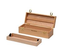 MEEDEN Boîte de rangement pour artiste en bois polyvalent en hêtre mass, boîte à outils d’art avec plateau amovible pour pinceaux, crayons, craies et autres fournitures d’art, 36,6 x 13,5 x 12,7 cm