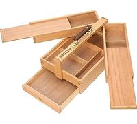 MEEDEN Boîte de rangement pour artiste - Portable pliable multifonction en bois de hêtre avec compartiments et tiroir pour fournitures artistiques