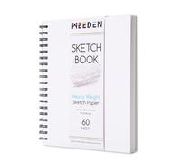 MEEDEN Carnet de croquis 20,3 x 25,4 cm - Bloc à dessin 180 g/m² - À spirales - Avec couverture DIY - Pour adultes et artistes - 60 feuilles de papier à croquis épais - Pour croquis et illustration