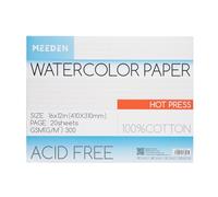 MEEDEN Carnet de Papier Aquarelle: 20 Feuilles de Carnet Aquarelle 41 x 31cm - 100% Coton - 300 gsm Bloc de Papier Aquarelle sans Acide pour Aquarelle Gouache Encre - Grain Satiné