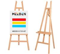 MEEDEN Chevalet Bois de Présentoir - Chevalets Peinture Art de Plancher en Hêtre Réglables pour Peinture, Maintien Toile Jusqu’à 152,4 cm - Idéal pour Artiste, Adultes Toile, Dessin- Milieu