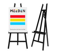 MEEDEN Chevalet Bois de Présentoir - Chevalets Peinture Art de Plancher en Hêtre Réglables pour Peinture, Maintien Toile Jusqu’à 152,4 cm - Idéal pour Artiste, Adultes Toile, Dessin- Milieu