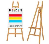 MEEDEN Chevalet Bois de Présentoir - Chevalets Peinture Art de Plancher en Hêtre Réglables pour Peinture, Maintien Toile jusqu’à 228,6 cm - Idéal pour Artiste, Adultes Toile, Dessin, Enseignes - Large