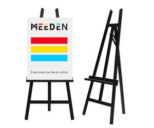 MEEDEN Chevalet Bois de Présentoir - Chevalets Peinture Art de Plancher en Hêtre Réglables pour Peinture, Maintien Toile Jusqu’à 152,4 cm - Idéal pour Artiste, Adultes Toile, Dessin- Milieu