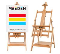 MEEDEN Chevalet d'artiste réglable en hêtre massif, cadre H, pour aquarelle, acrylique, huile, 223,5 cm, supportant toile jusqu'à 150 cm