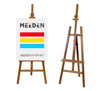 MEEDEN Chevalet de Peinture en Bois de Hêtre Massif - Présentation et Maintien de Toile Jusqu'à 110 cm - Ajustable 145-193 cm pour Adultes, Étudiants, Studio - Noyer