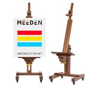 MEEDEN Chevalet de peinture extra large : chevalet de studio d'artiste en bois de hêtre massif - professionnel pour adultes - inclinable réglable et mobile pour toile jusqu'à 180,3