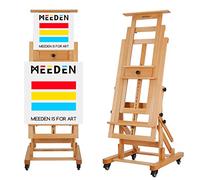 MEEDEN Chevalet de peinture mobile en forme de H - Chevalets de studio en bois de hêtre pour artistes - Chevalet d'art professionnel et robuste pour adultes - Peut accueillir des toiles jusqu'à 200cm