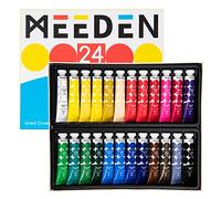 MEEDEN Gouache - Lot de 24 couleurs vibrantes (0,4 oz, 12 ml), pigment riche, peinture à base d'eau non toxique pour toile et papier, fournitures d'art