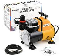 MEEDEN Kit de Compresseur Aérographe : 1/5 HP Compresseur d'Air Silencieux avec Tuyau d'Air - Compresseur Aérographe Portable pour Peinture et Modelisme