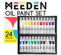 MEEDEN Kit de peinture à l'huile, 24 couleurs de tubes de 22 ml, peintures à base d'huile non toxiques pour la peinture sur toile, pigment riche
