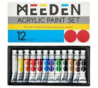 MEEDEN Kit de Peinture Acrylique pour Débutants: 12 Couleurs 12ml Peintures Epaisses Artisanales d'Art - Peinture de Citrouille Riche en Pigments Non toxiques pour Adultes sur Tissu en Bois