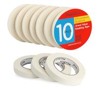 MEEDEN Lot de 10 Ruban de Masquage Peinture 0,75" avec un Total de 550 m Blanc Sans Acide, Facile à Décoller, Idéal Pour Peinture, Dessin, Toile, Papier, Aquarelle, Huile, Acrylique
