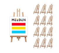 MEEDEN Lot de 12 chevalets de table de 50 cm, petit présentoir en bois de hêtre pour peinture, trépied, toile portable, support de panneau