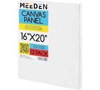 MEEDEN Lot de 12 panneaux de toile vierges pour peinture, 40,6 x 50,8 cm, 100 % coton, apprêtés au gesso, fournitures d'art sur toile pour coulage acrylique, aérographe et peinture à l'huile
