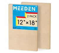 MEEDEN Lot de 2 panneaux de toile en bois brut : 1,9 cm de profondeur 30,5 x 45,7 cm - Panneaux en bois vierges pour peinture