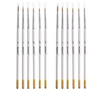 MEEDEN Lot de 2 pinceaux de Peinture de détail - 12 pinceaux Miniatures pour Les détails Fins et la Peinture Artistique - Acrylique, Aquarelle, Huile - Miniatures, modèles, Kits d'avion