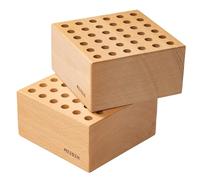 MEEDEN Lot de 2 supports à crayons et pinceaux en bois de hêtre : 36 trous pour pinceaux de peinture, stylos et outils d'art